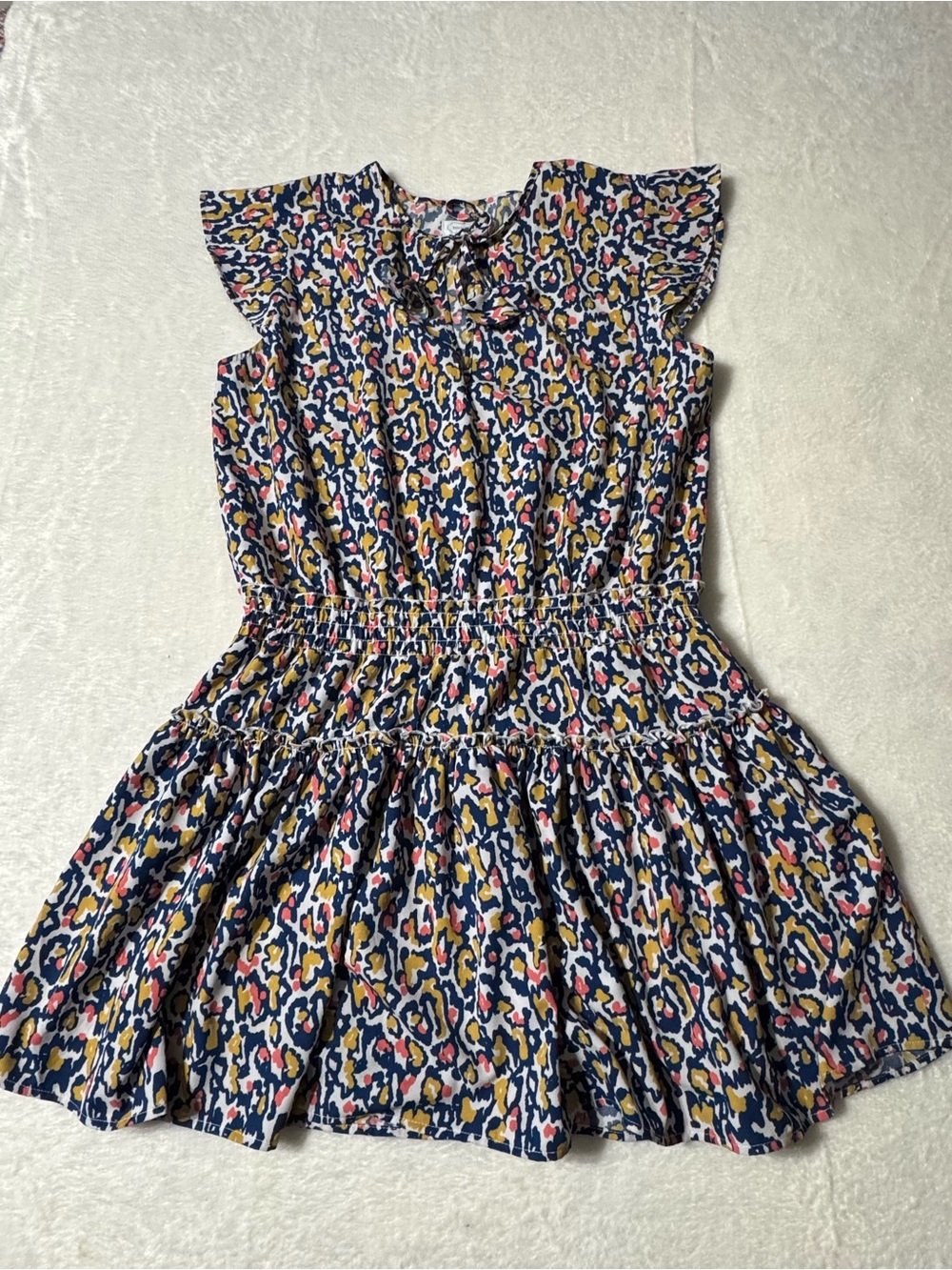 Mud pie Multicolor Leopard Print Ruffle Dress